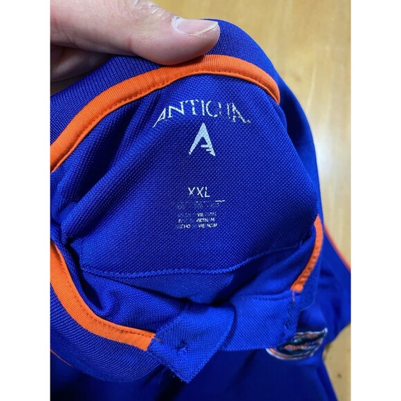 NCAA Florida Gators Antigua Button Polo Shirt Men XXL Blue Orange Trim 28pit2pit - Picture 3 of 5